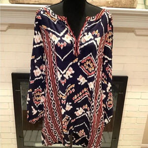 #90 Roxy Bohemian High Low Long Sleeve Mini Dress Size Medium